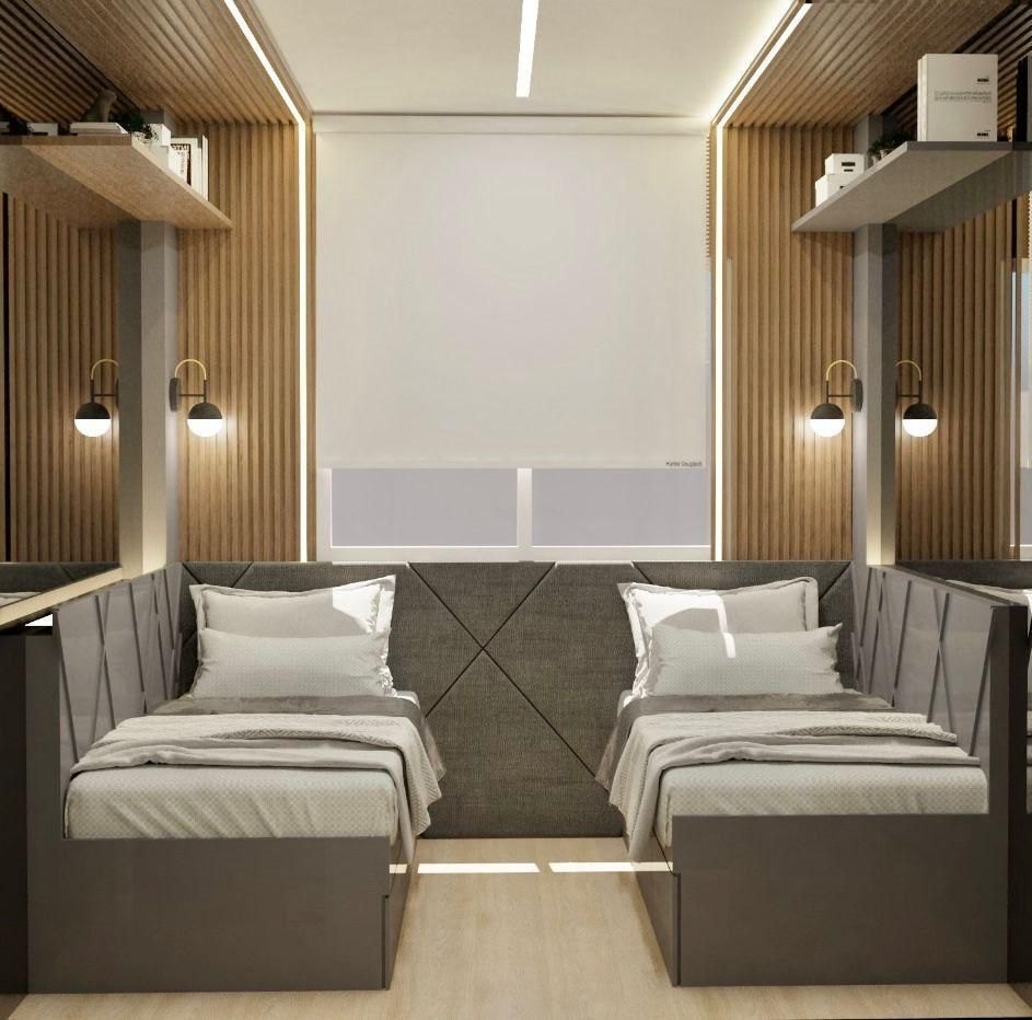 Quarto com duas camas de solteiro